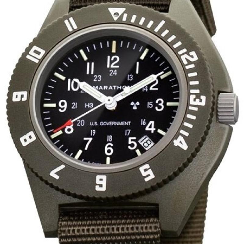 Marathon Swiss Made Quartz Military Navigator Pilot Watch with Tritium Illumination