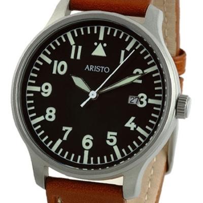 Aristo 3H84 Quartz Aviator Style Watch with Sandblasted Case