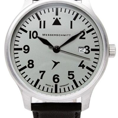 Messerschmitt Fliegeruhr Watch with Black Leather Strap