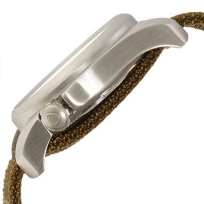 Bertucci A-1S Black Dial Stainless Steel Watch with Patrol Olive Nylon Strap