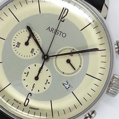 Aristo Bauhaus Swiss Quartz Chronograph Watch with 12-Hr Totalizer