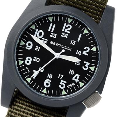 Bertucci A-3P Sportsman Vintage Field Watch with a 42mm Black Poly-Carbonate Case