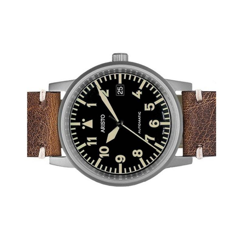 Aristo 38.5mm Swiss Automatic Vintage Aviator Watch