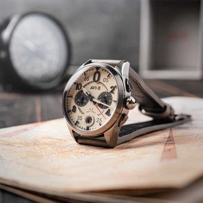 AVI-8 Spitfire Lock Chronograph with Ghost Grey Dial