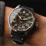 AVI-8 Hawker Hurricane Kenley Clowes Automatic Pilot Watch with Black Aged Dial