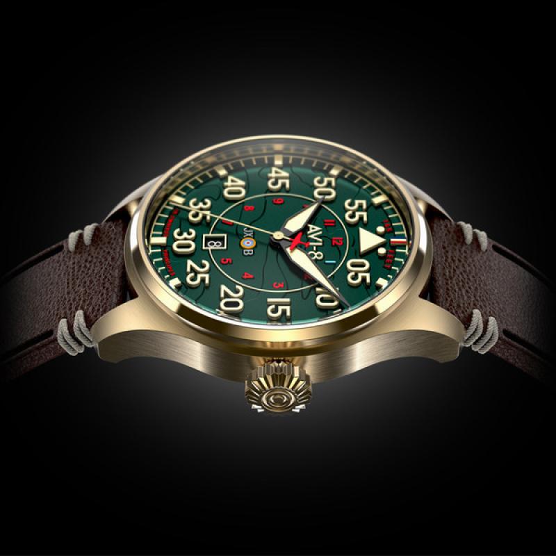 AVI-8 Hawker Hurricane Northolt Clowes Automatic Pilot Watch with Green Dial