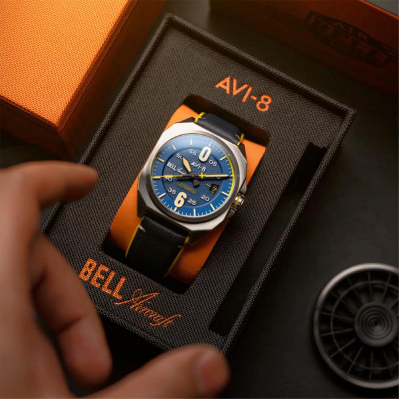 AVI-8 Bell X-1 Machbuster Automatic Catalina Blue Dial