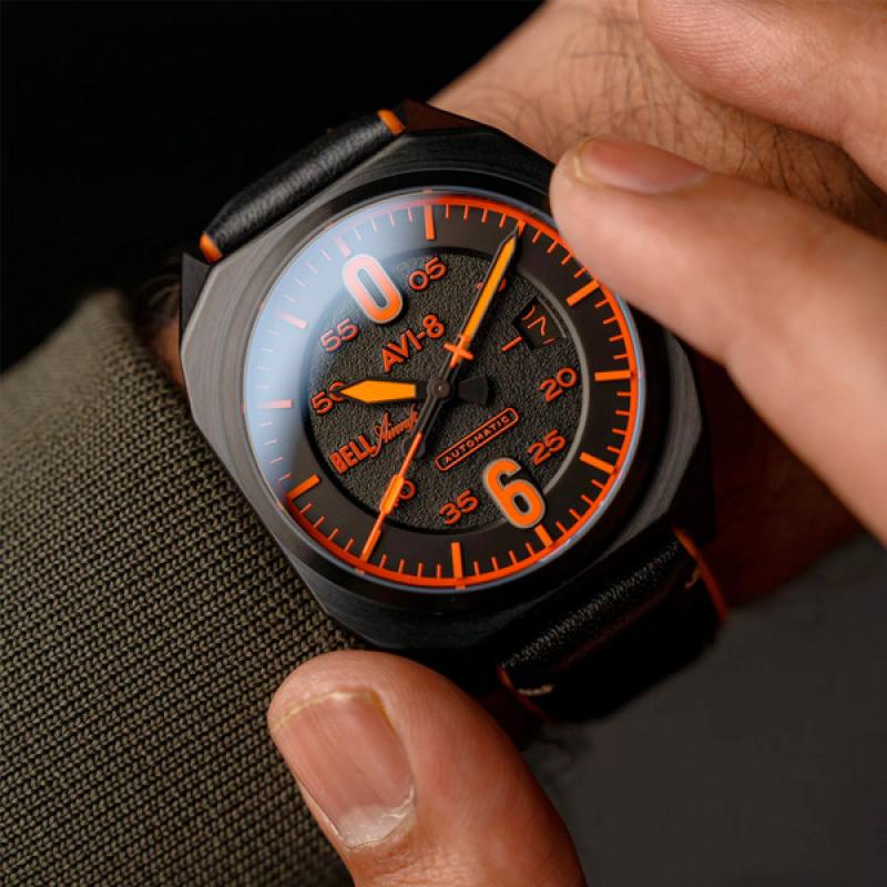 AVI-8 Bell X-1 Machbuster Automatic Jet Black Dial