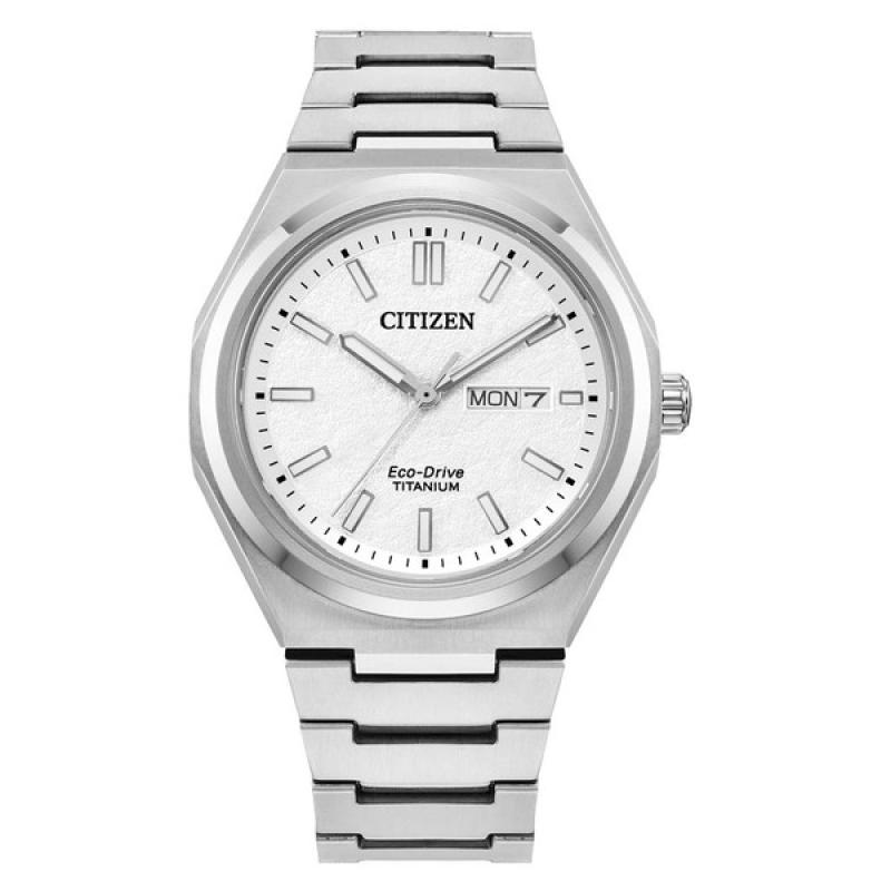 Citizen Eco-Drive Titanium Zenshin Watch with White Dial