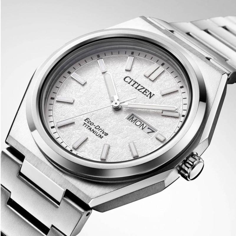 Citizen Eco-Drive Titanium Zenshin Watch with White Dial
