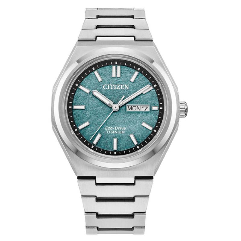 Citizen Eco-Drive Titanium Zenshin Watch with Green Dial