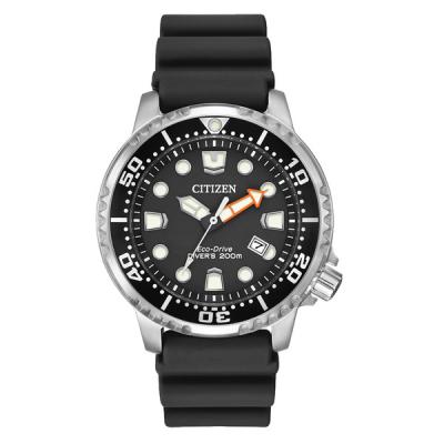 Citizen Eco-Drive Promaster Dive Watch with Black Dial and Rubber Strap
