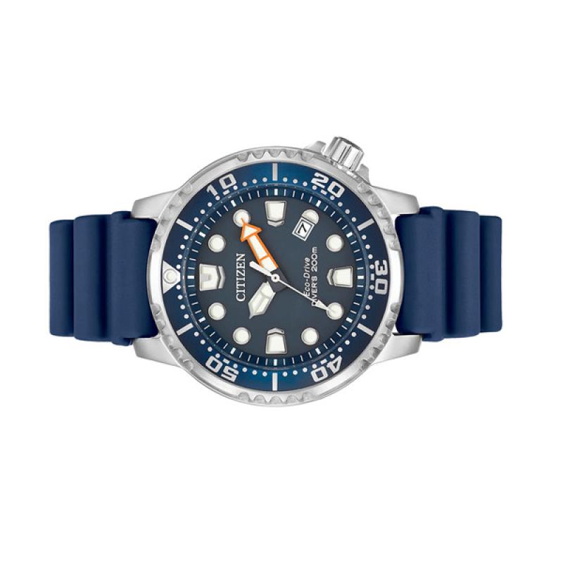 Citizen Eco-Drive Promaster Dive Watch with Blue Dial and Rubber Strap
