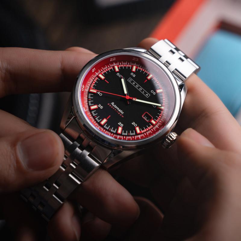 Cadola Pista Automatic Watch with Red Black Dial