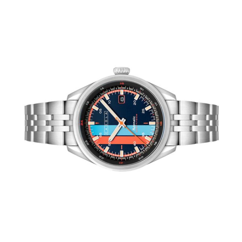 Cadola Pista Automatic Watch with Blue Striped Dial