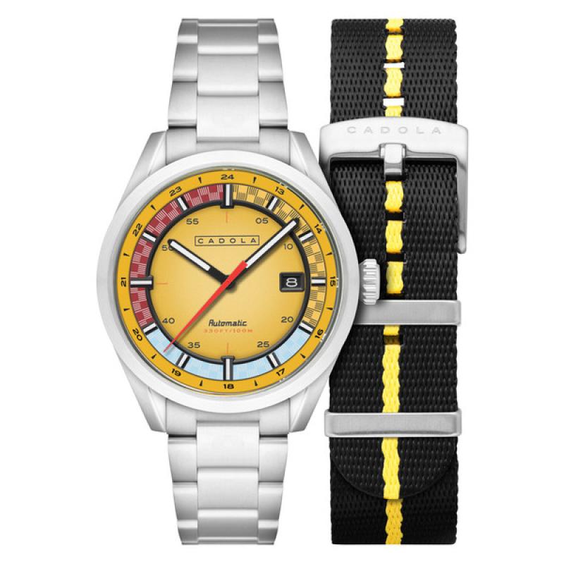 Cadola Paddock Automatic Watch with Lemon Yellow Dial