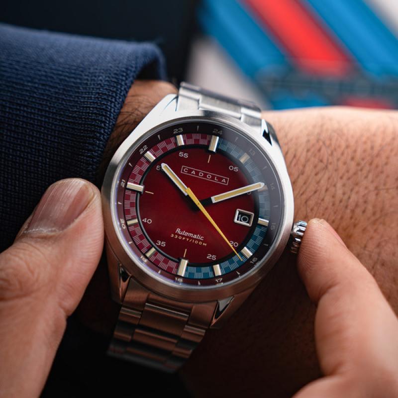 Cadola Paddock Automatic Watch with Deep Red Dial