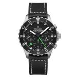 Damasko 42mm Chronograph with Stopwatch and 12-hour Totalizer with Green Accents