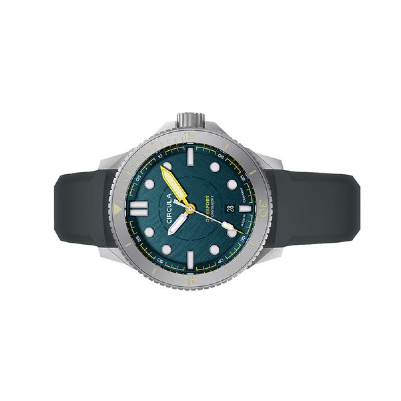 Circula DiveSport Titanium Automatic Dive Watch with Petrol Dial
