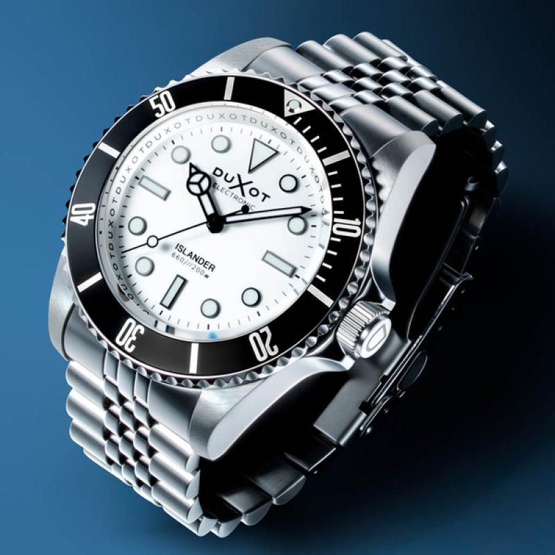 Duxot x Islander Atlantica Electronic Dive Watch with White Dial