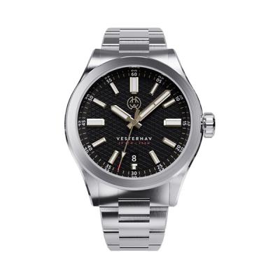 Henry Archer Vesterhav Slim Automatic Watch with Raven Black Dial