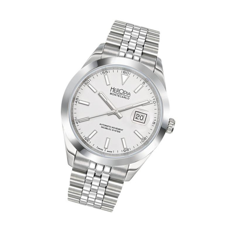 Herodia Monte Carlo Swiss Watch with Porcelain White Dial