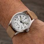 Islander Mitchel "DAY-T" Automatic Field Watch with White Dial and Day-Date Display