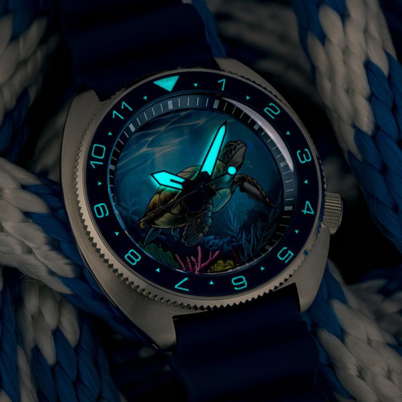 Islander Automatic Turtle Dive Watch with Blue Dial