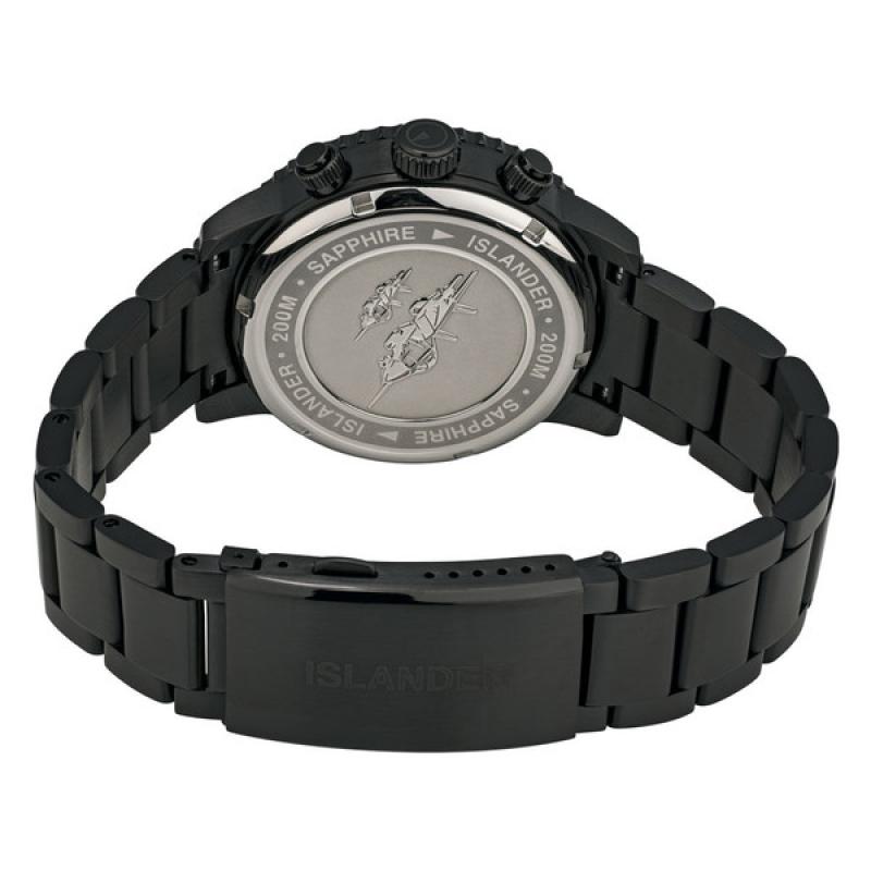 Islander Calverton Flight Chronograph Alarm Watch in IP Black