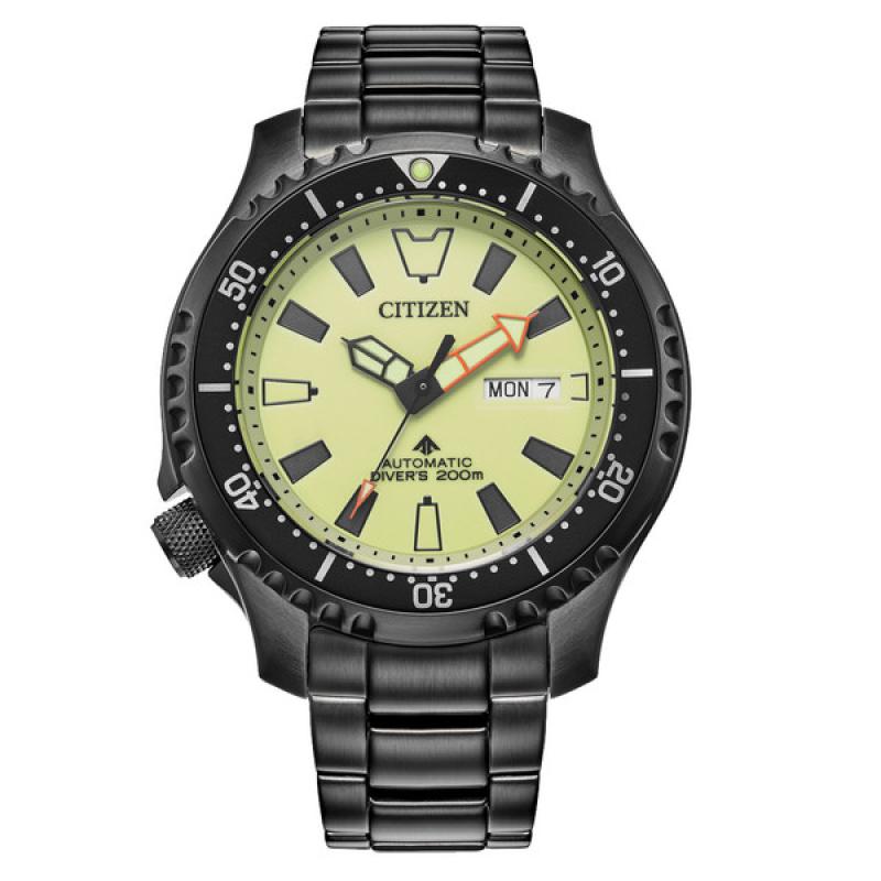 Citizen Automatic Promaster Dive Watch with Fully Lumed Dial and PVD Case and Bracelet