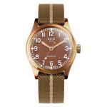 KUOE Old Smith 90-002 Bronze Case Automatic 38mm Watch with Brown Dial