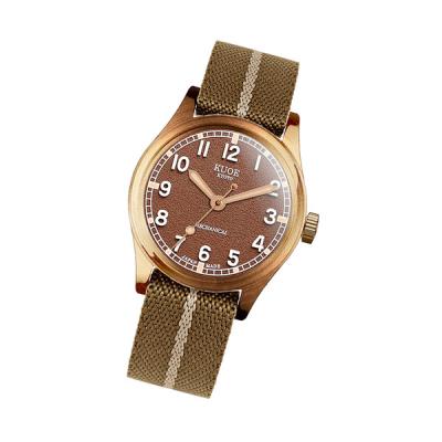 KUOE Old Smith 90-002 Bronze Case Automatic 38mm Watch with Brown Dial