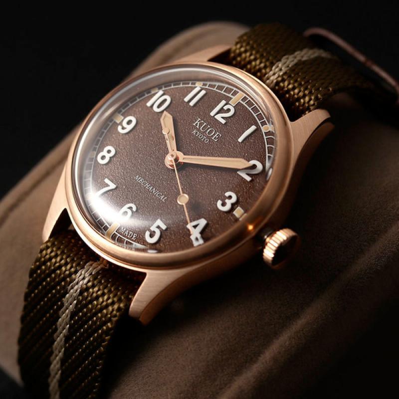 KUOE Old Smith 90-002 Bronze Case Automatic 38mm Watch with Brown Dial