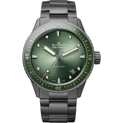 5000 0153 01S Fifty Fathoms Bathyscaphe Automatic 43.6mm Green Dial
