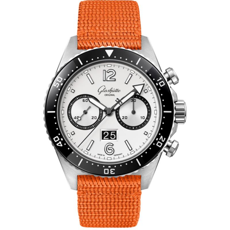 SeaQ Chronograph "Panda" on Orange Canvas Strap 1-37-23-03-80-34