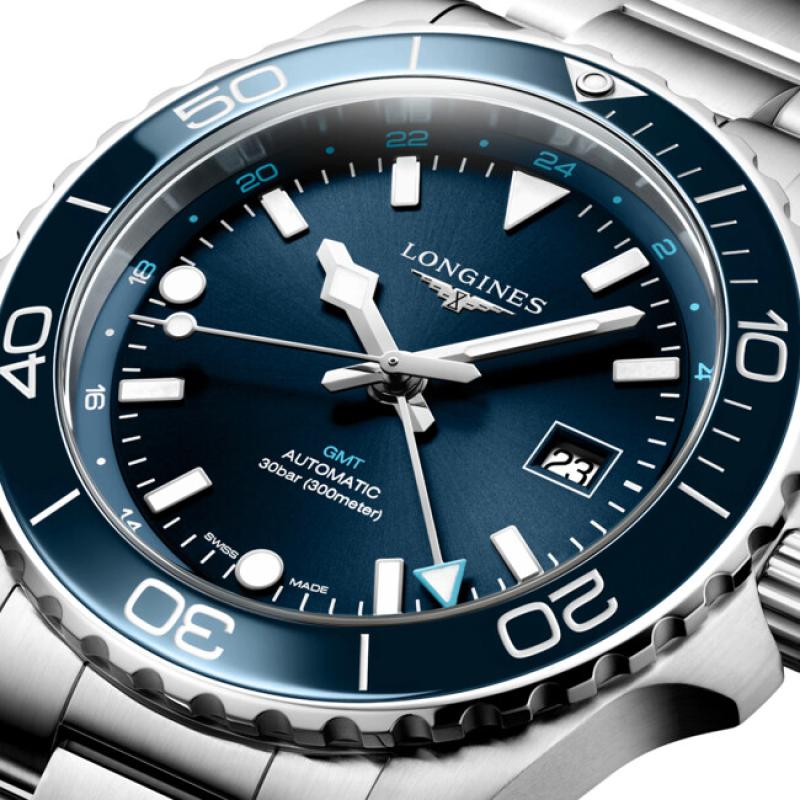 L3.890.4.96.6 Hydroconquest GMT 43mm Blue Dial