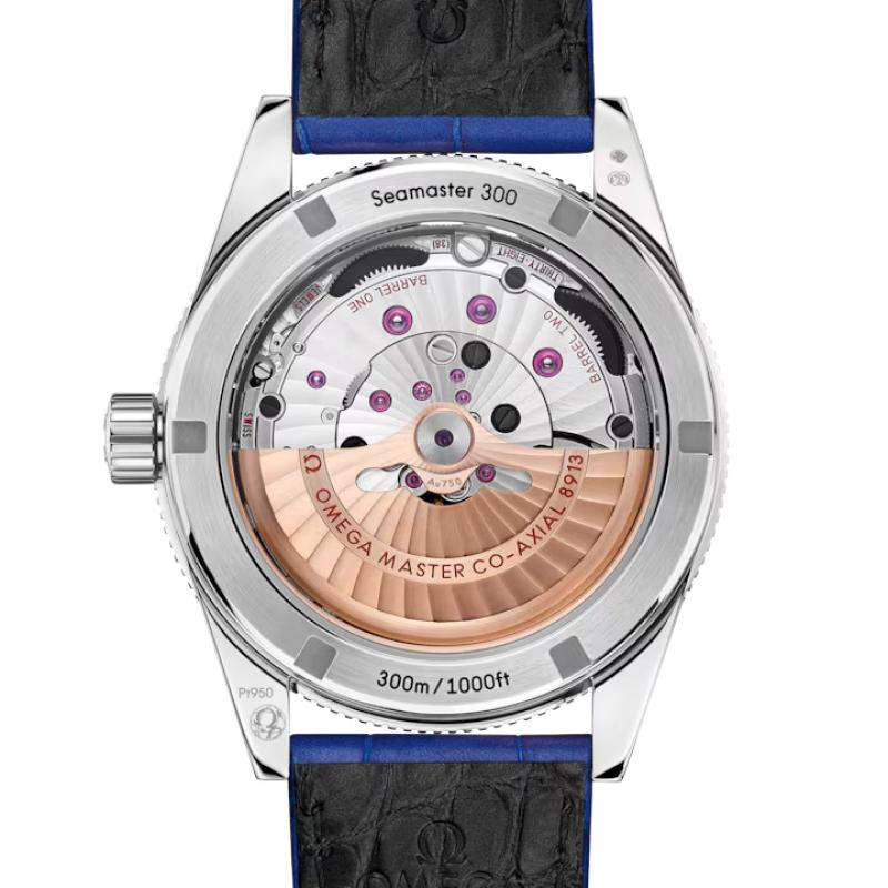 Seamaster 300 Platinum on Leather Strap 234.93.41.21.99.002