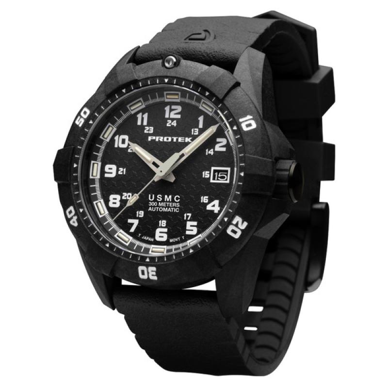 Protek USMC Automatic Tritium Dive Watch with Black Dial