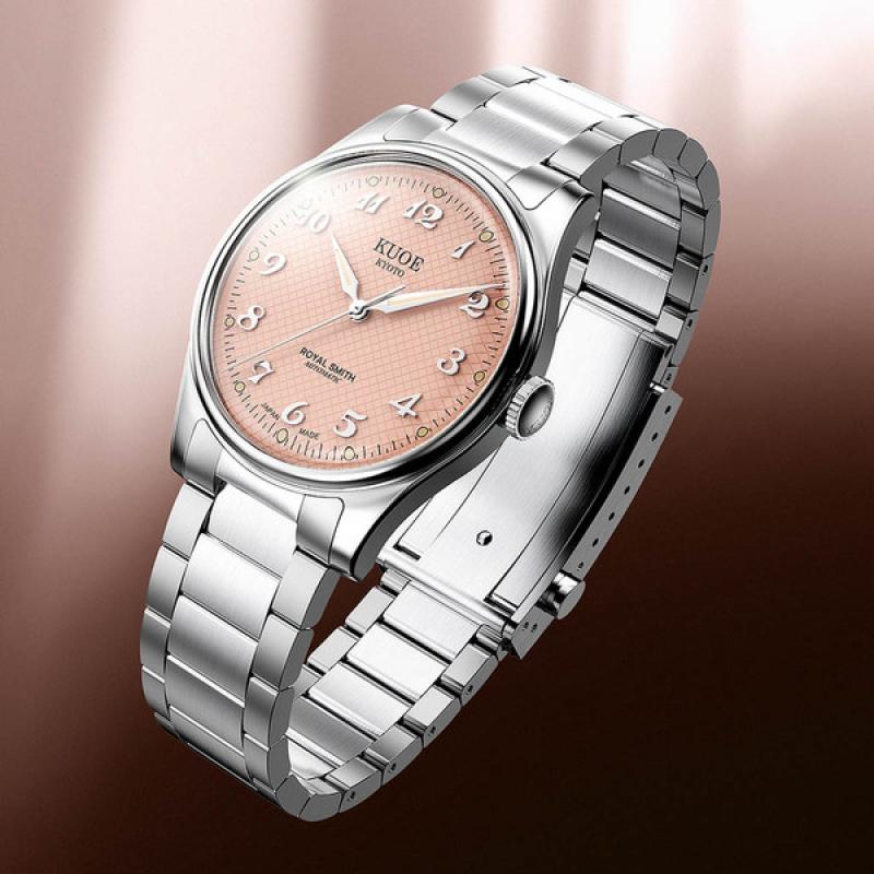 KUOE Royal Smith 90-006 Pink Dial Watch with Breguet Numerals