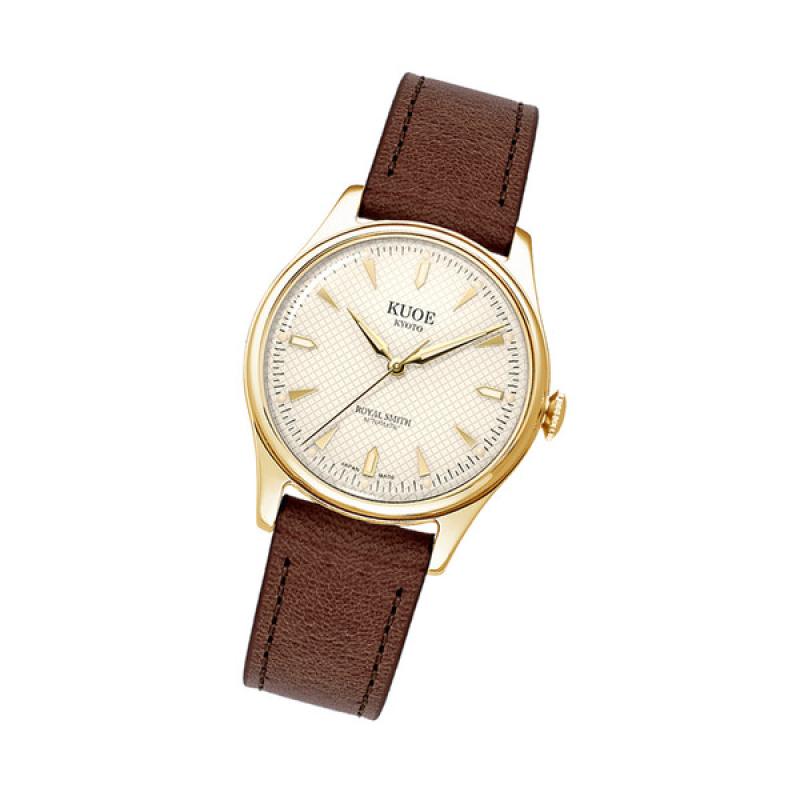 KUOE Royal Smith 90-006 Automatic 35mm Goldtone Watch with Ivory Dial