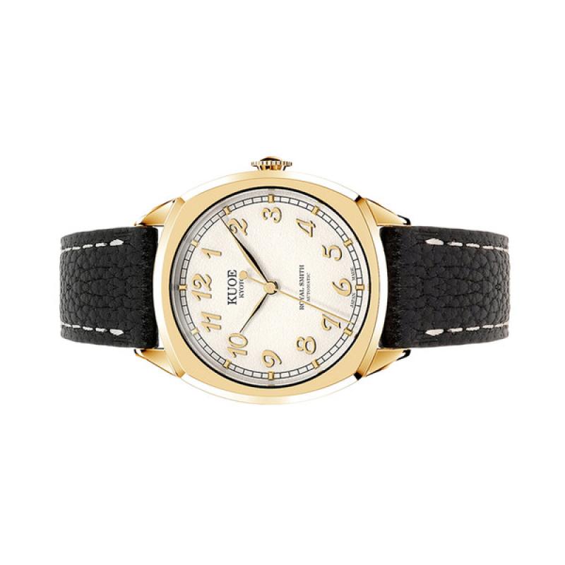 KUOE Royal Smith 90-008 Goldtone 34mm Dress Watch with Ivory Dial