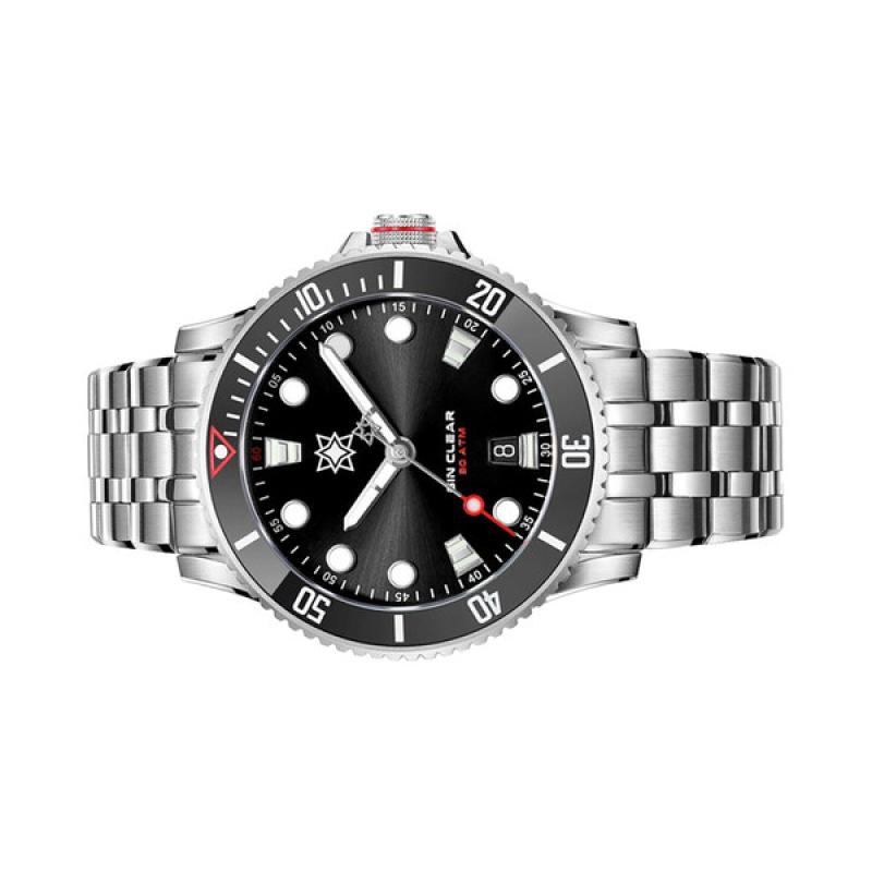 Second Hour Gin Clear Mk2 Watch with Sunburst Black Dial