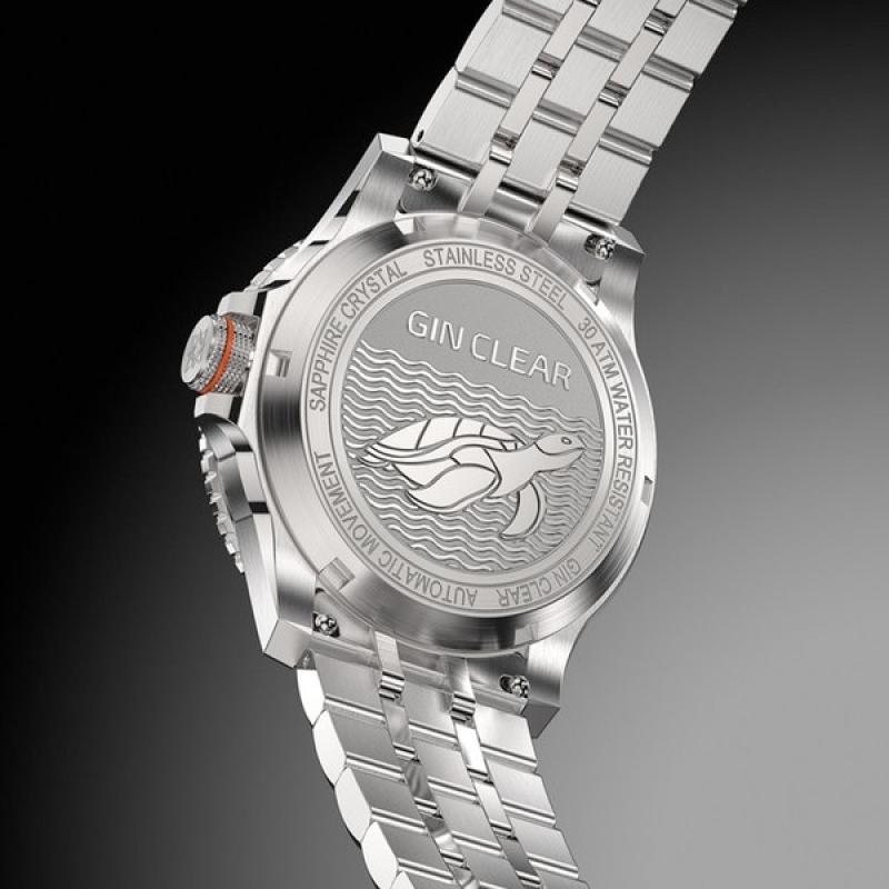 Second Hour Gin Clear Mk2 Watch with Sunburst Black Dial