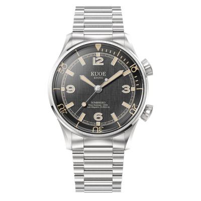 KUOE Sombrero 90-011 Black Linen Textured Dial Watch