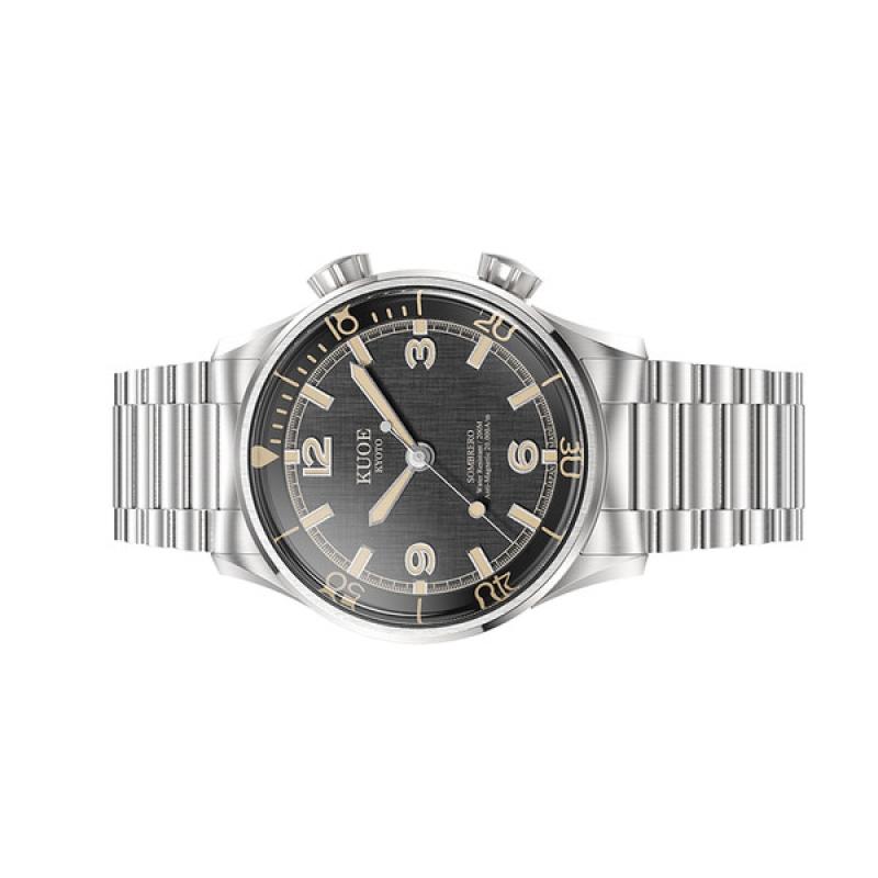 KUOE Sombrero 90-011 Black Linen Textured Dial Watch