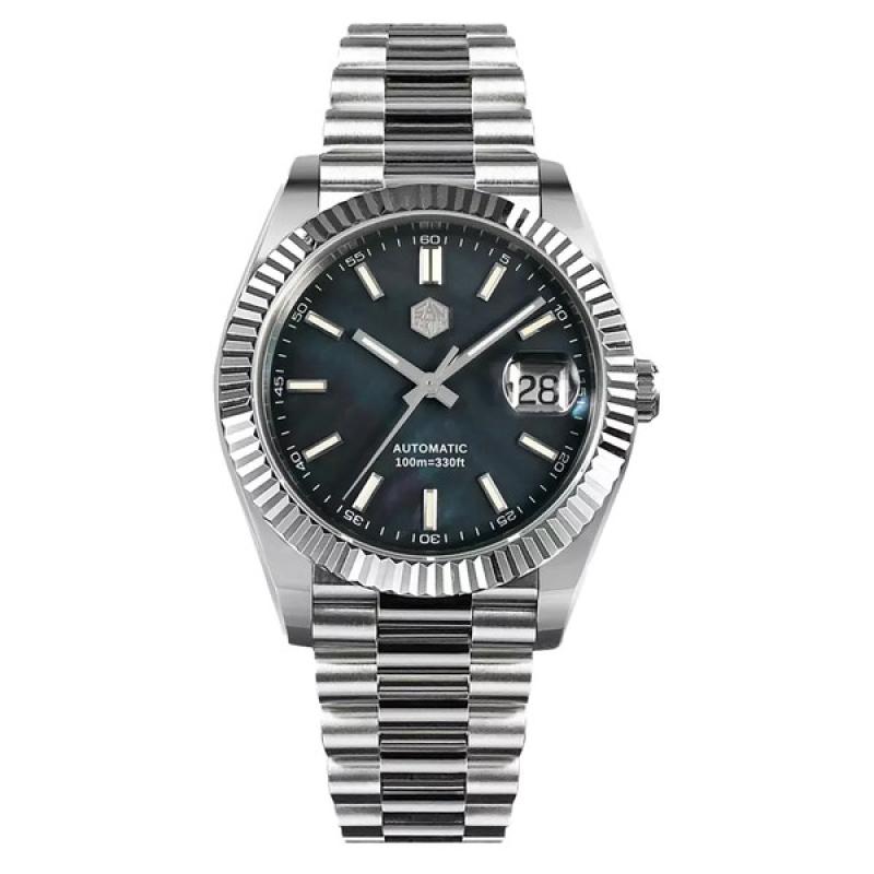 San Martin Automatic Dress Watch with Blue MOP Dial