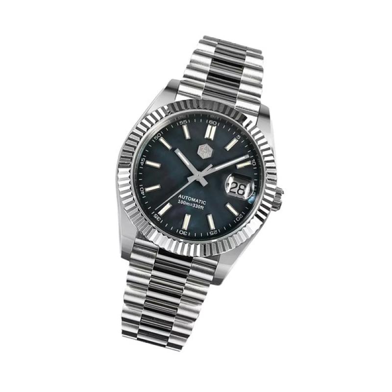 San Martin Automatic Dress Watch with Blue MOP Dial