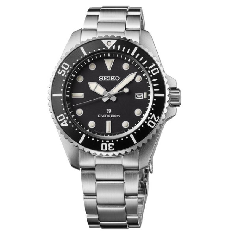 Seiko 41mm Prospex Black Dial Solar Dive Watch