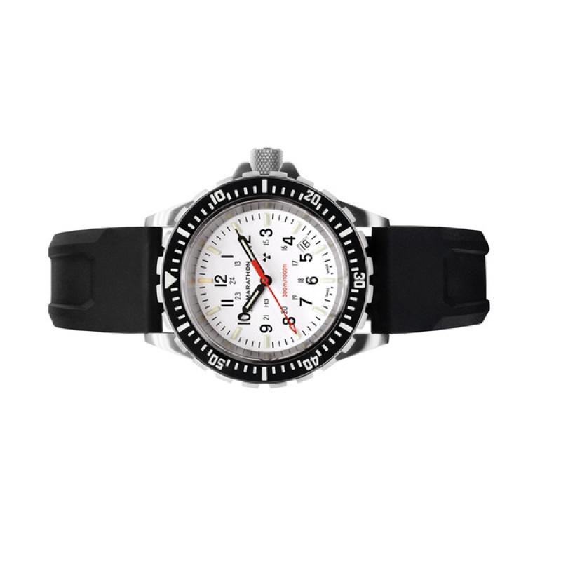 Marathon Swiss Made TSAR Quartz Military Divers Watch with White Dial